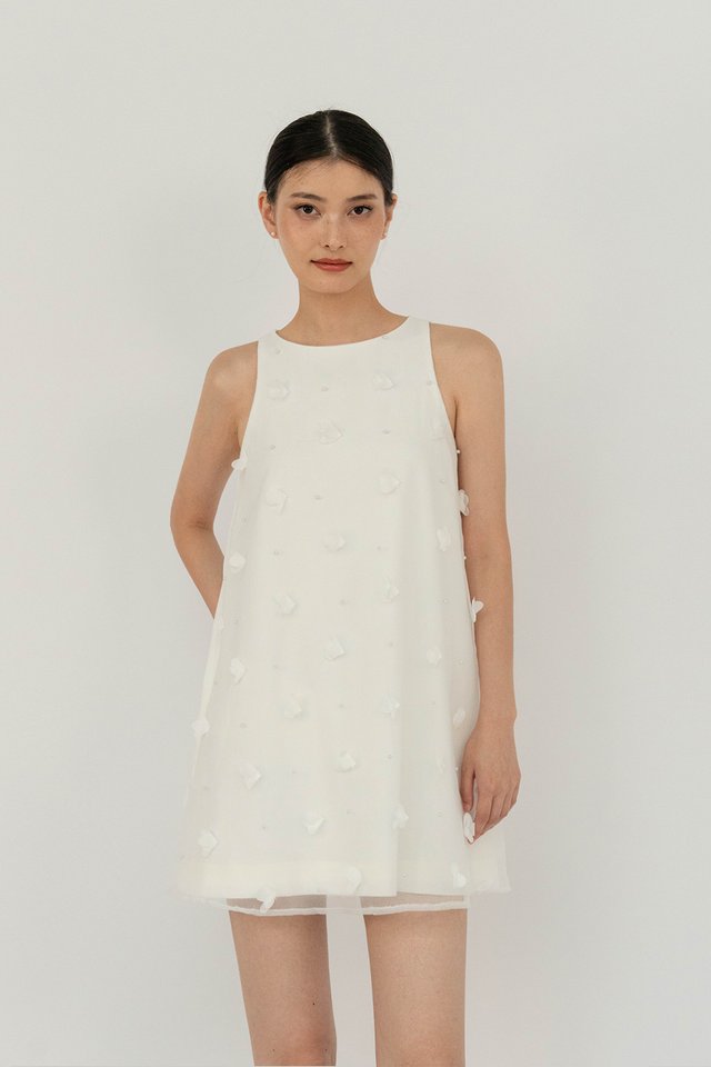 CHIARA RACER TENT DRESS WHITE