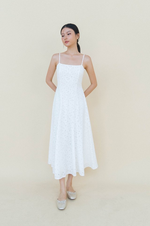 ELYNA FULL LACE DRESS WHITE
