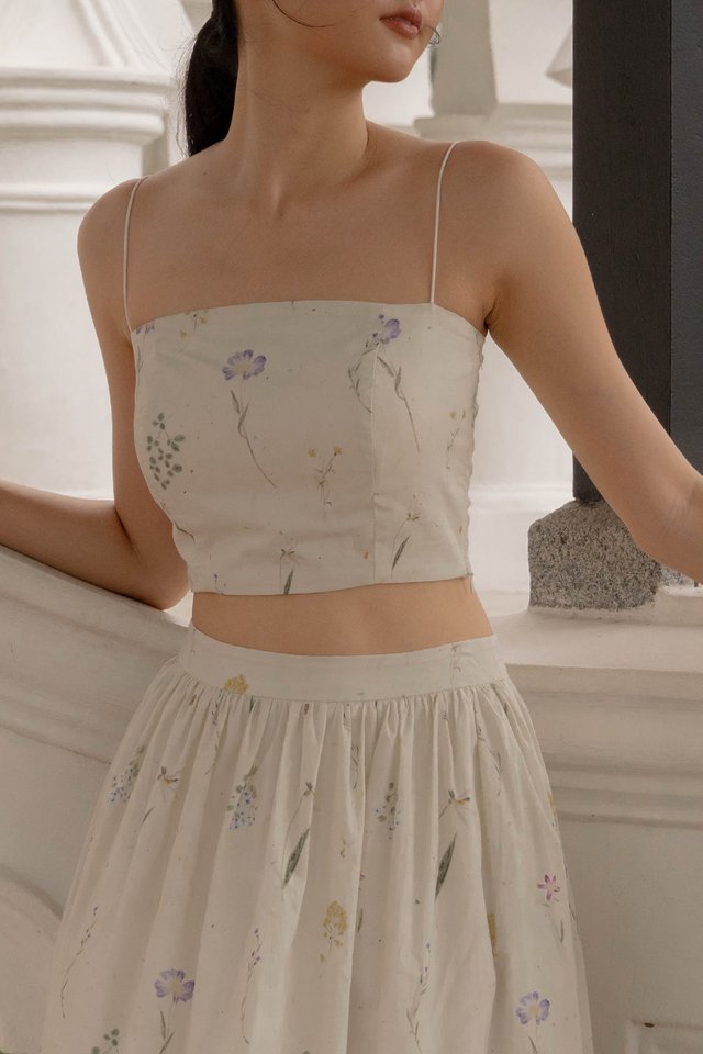 FRANCES FLORAL CAMISOLE PADDED TOP SAGE