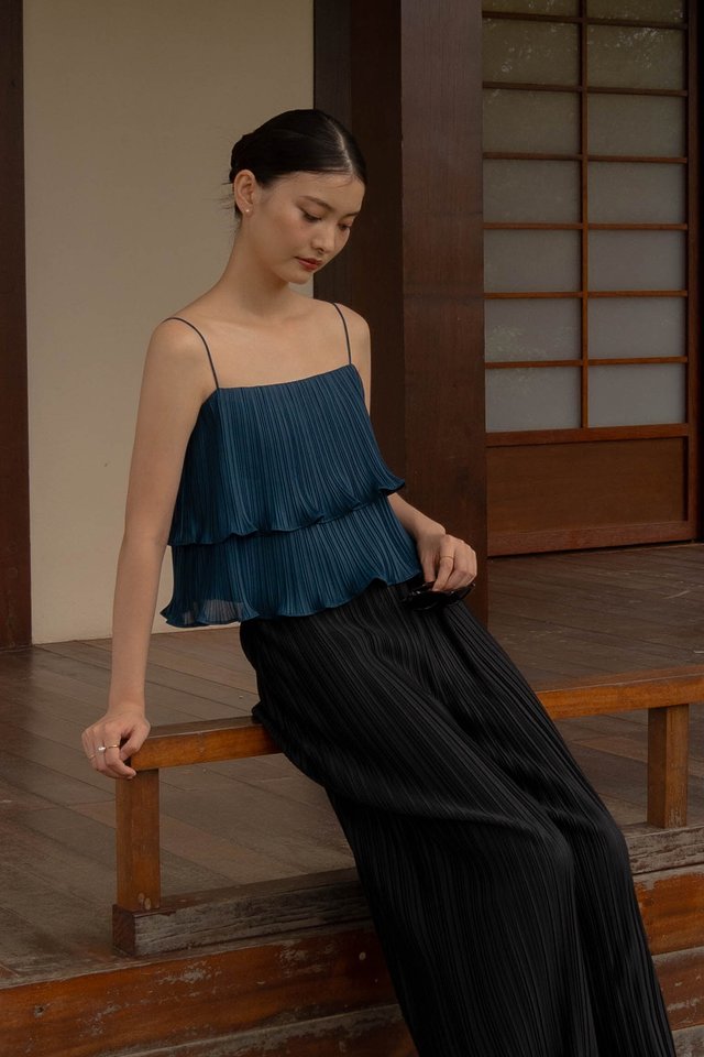 IRIS PLEATED CAMISOLE TOP TEAL
