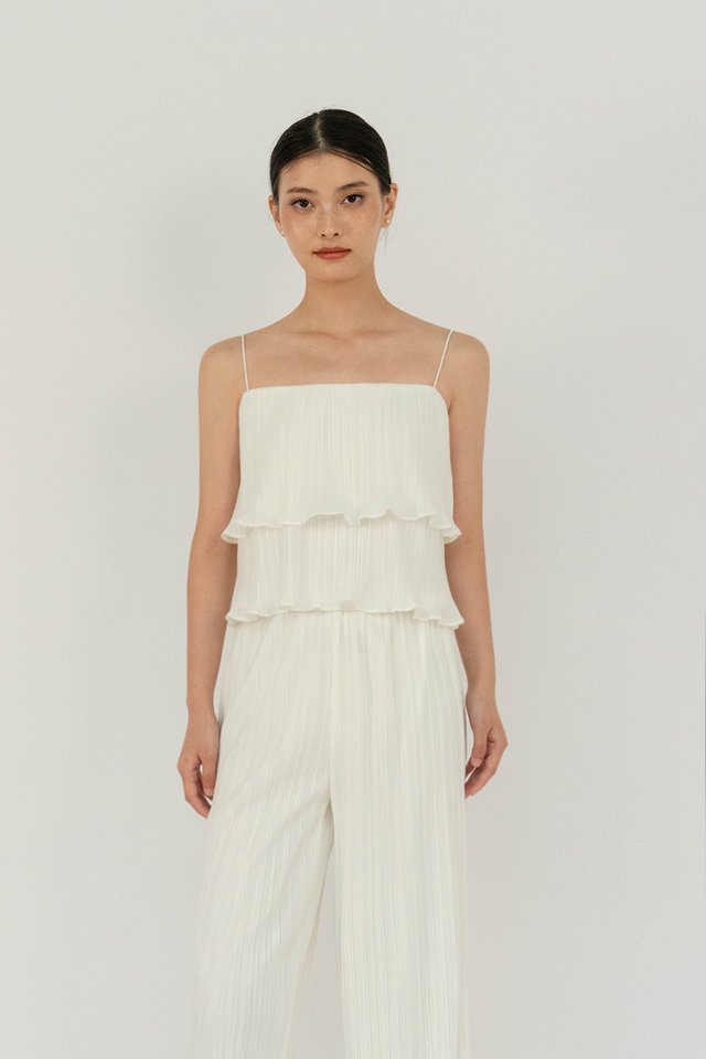 IRIS PLEATED CAMISOLE TOP WHITE