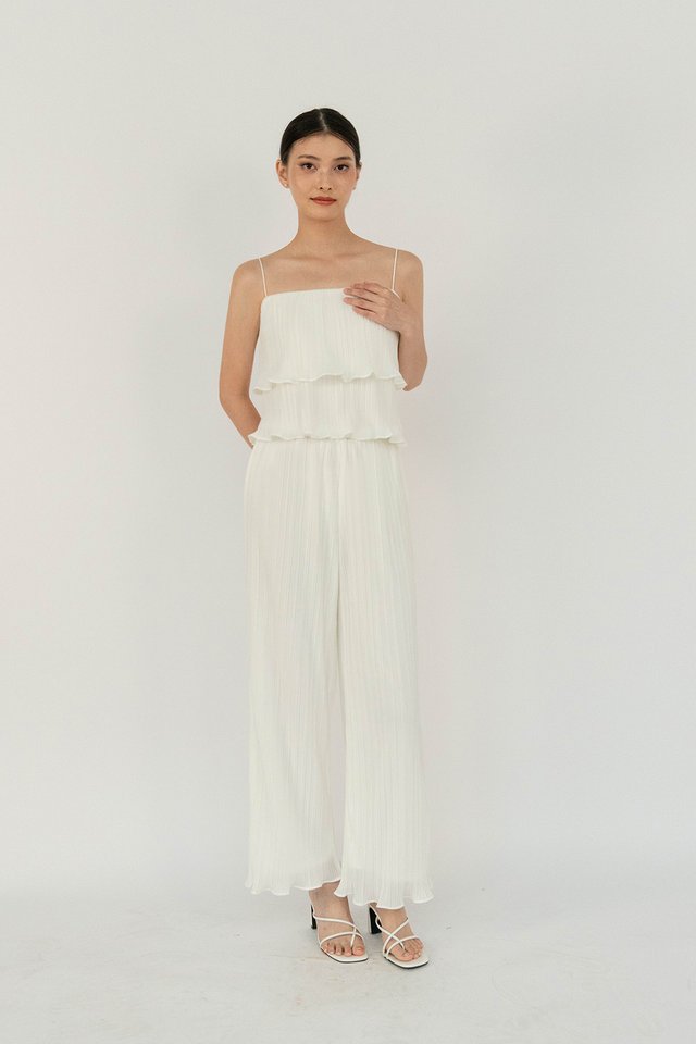 IRIS PLEATED CAMISOLE TOP WHITE