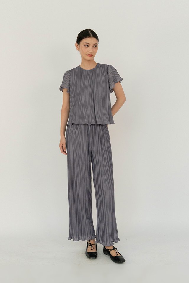 JASMINE PLEATED TOP GRAPHITE