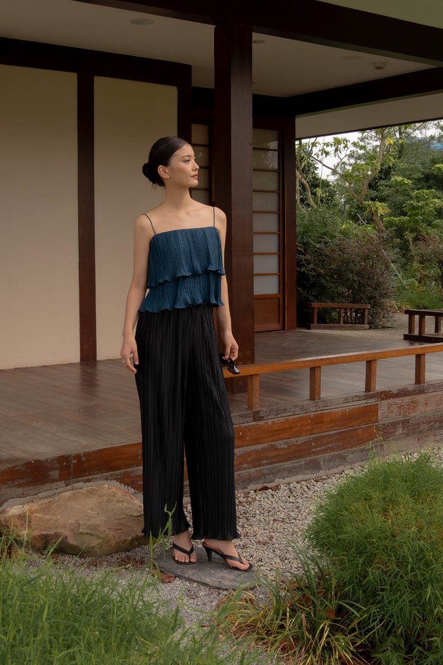 KAYE PLEATED PANTS (REGULAR) BLACK