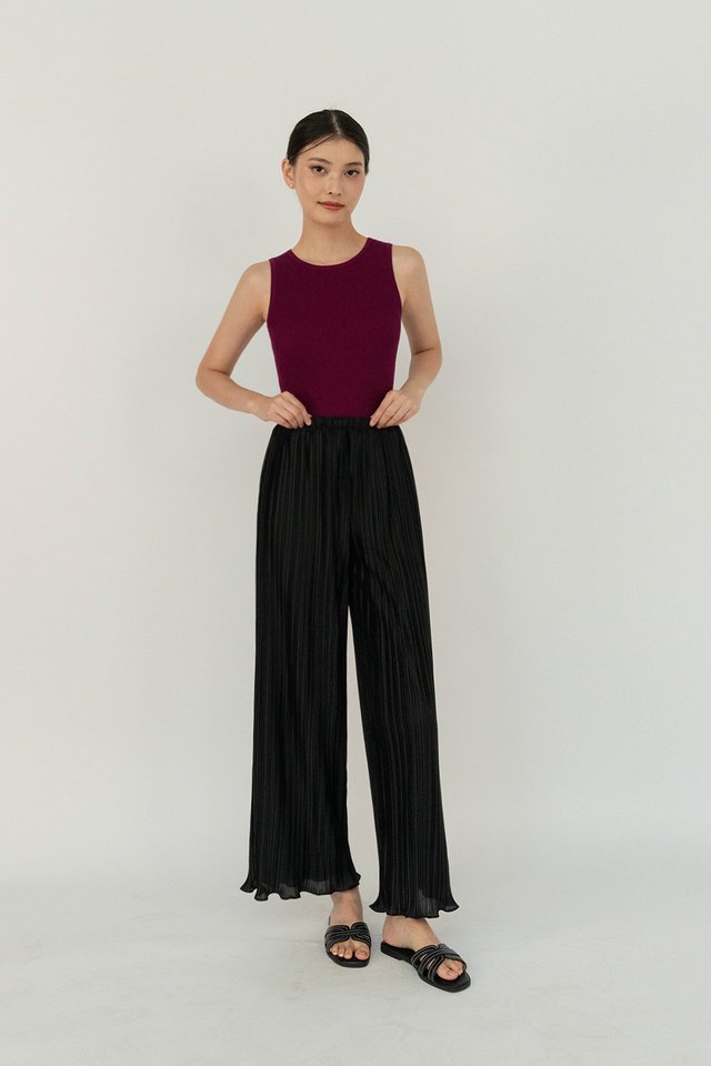 KAYE PLEATED PANTS (REGULAR) BLACK