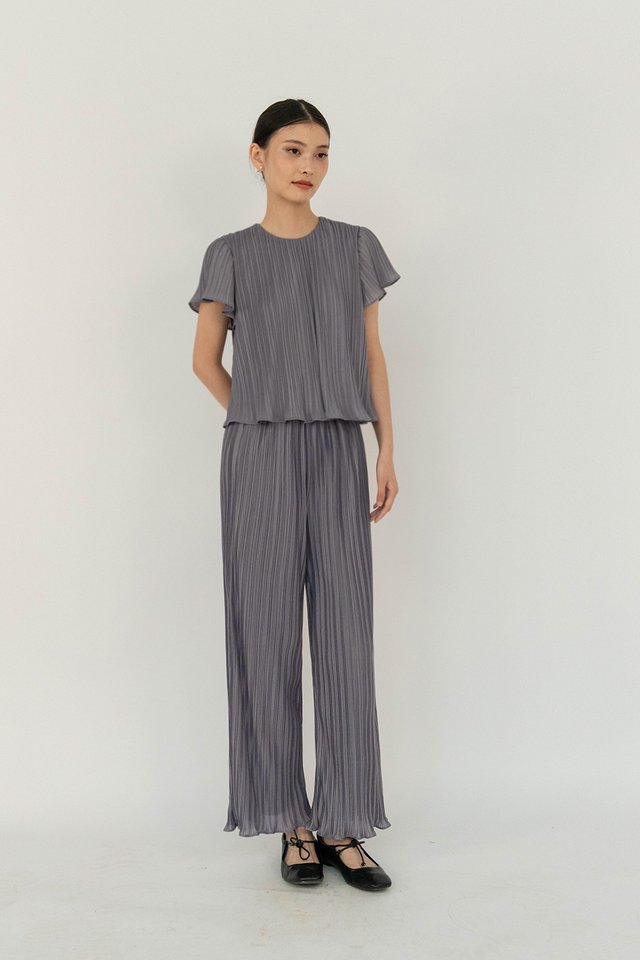 KAYE PLEATED PANTS (PETITE) GRAPHITE