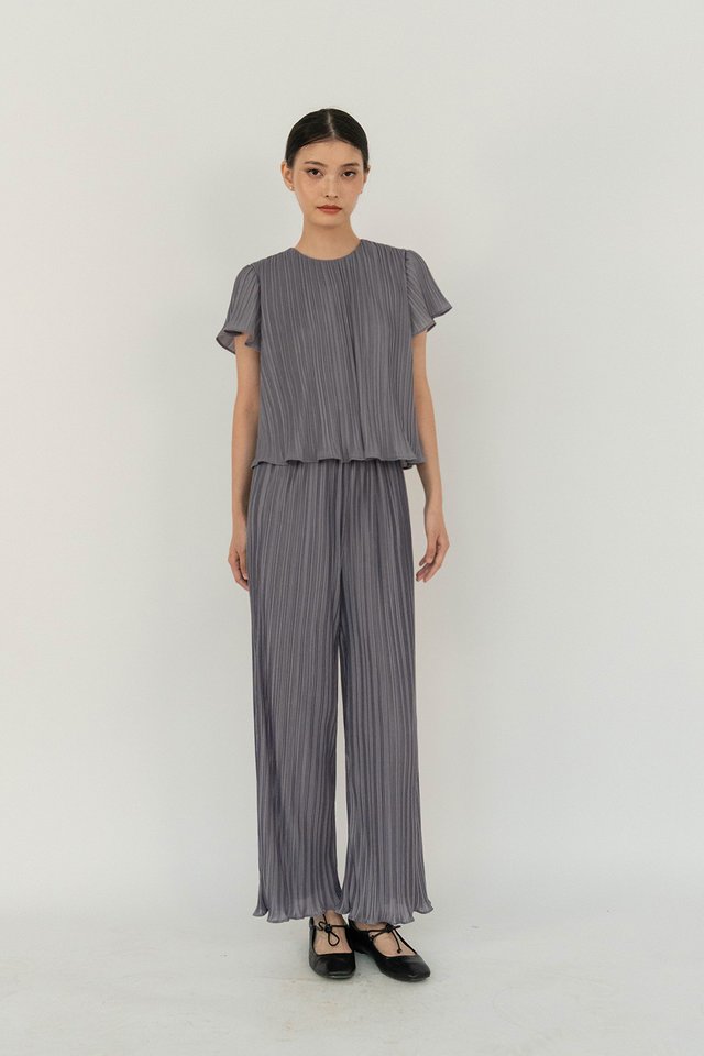 KAYE PLEATED PANTS (PETITE) GRAPHITE