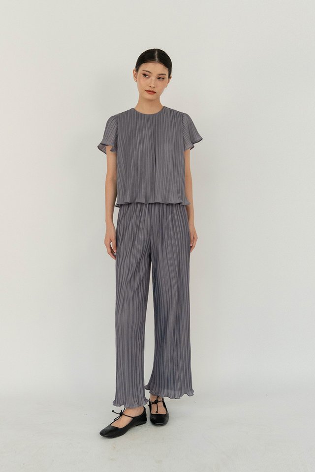 KAYE PLEATED PANTS (REGULAR) GRAPHITE
