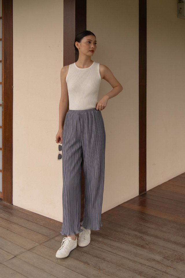 KAYE PLEATED PANTS (REGULAR) GRAPHITE