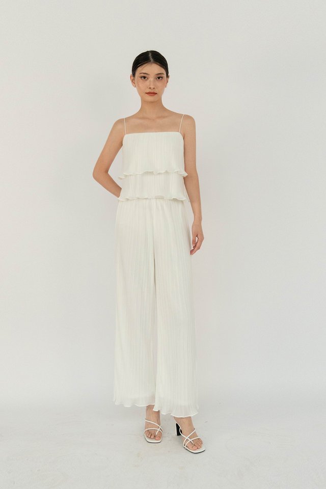 KAYE PLEATED PANTS (PETITE) WHITE