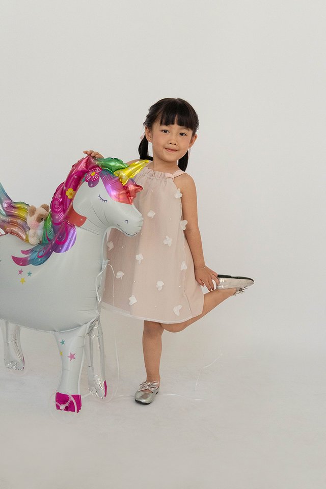 LYRA RUFFLE TENT MINI GIRL DRESS PINK