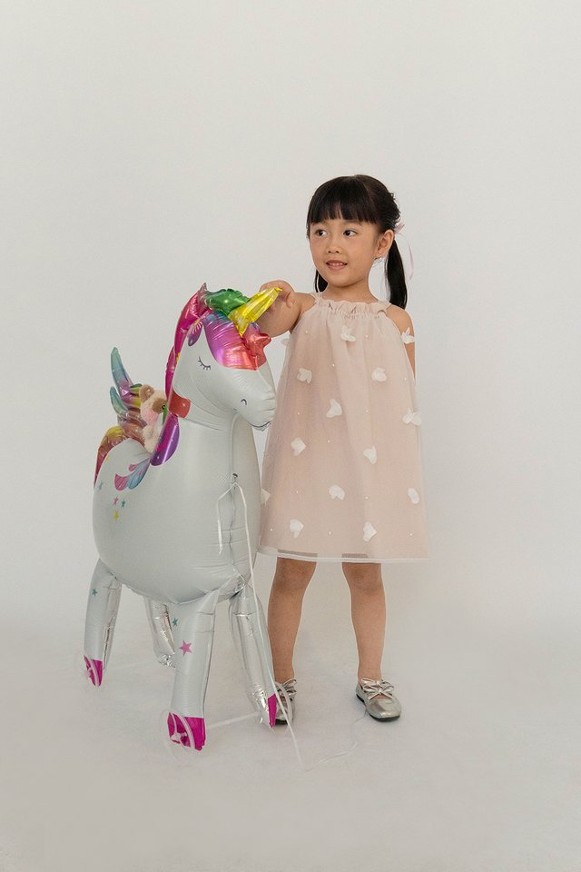 LYRA RUFFLE TENT MINI GIRL DRESS PINK