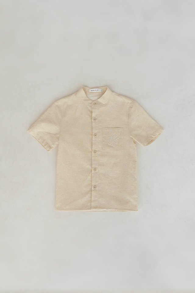 NAT EMBROIDERY MINI BOY SHIRT SAND