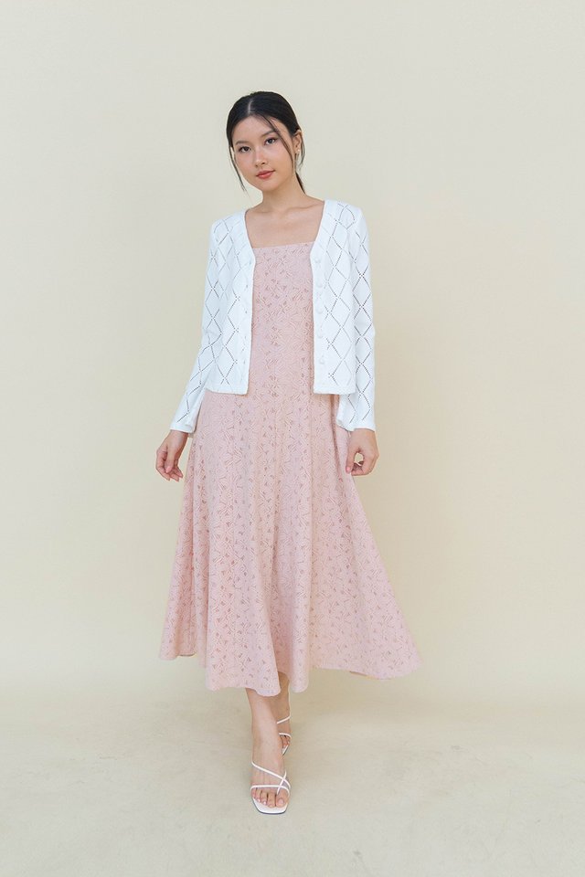 SARA TEXTURED CARDIGAN TOP WHITE