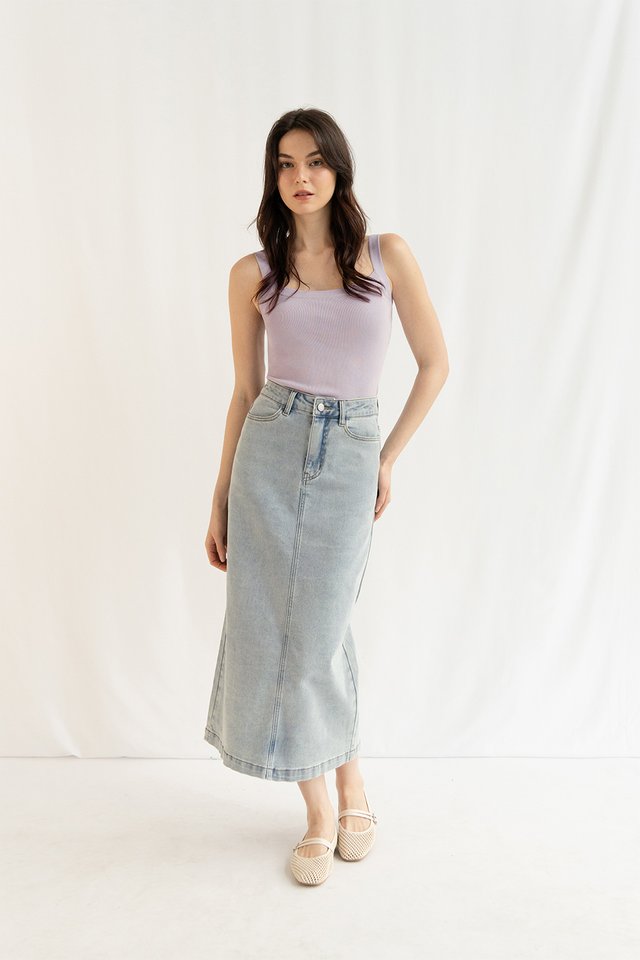 AMANDA KNIT CAMISOLE (PADDED) TOP LILAC