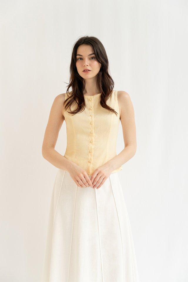 ARDENE SCALLOP TRIM VEST TOP BUTTER