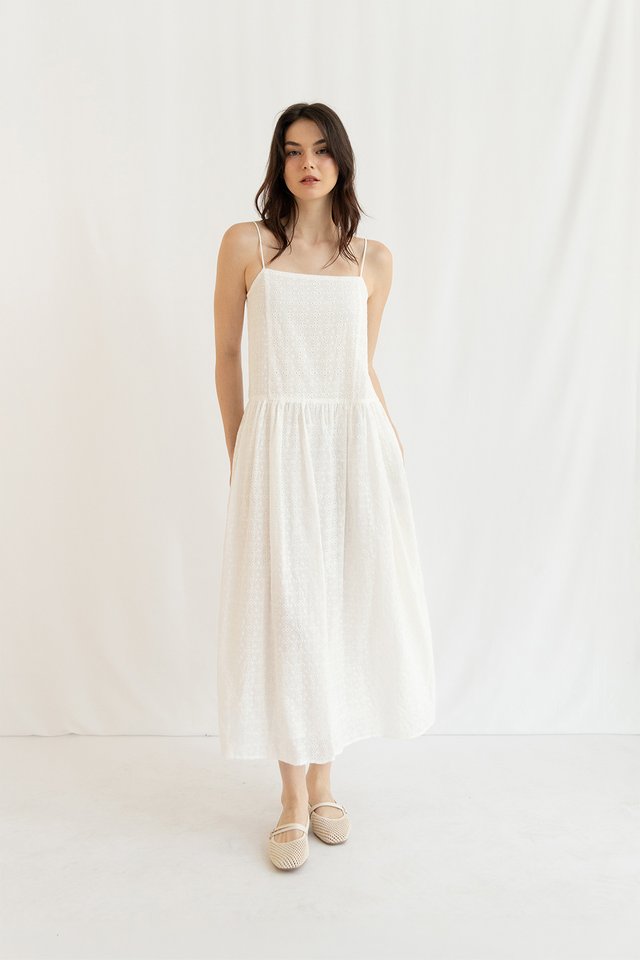 CARISSA EYELET DRESS WHITE