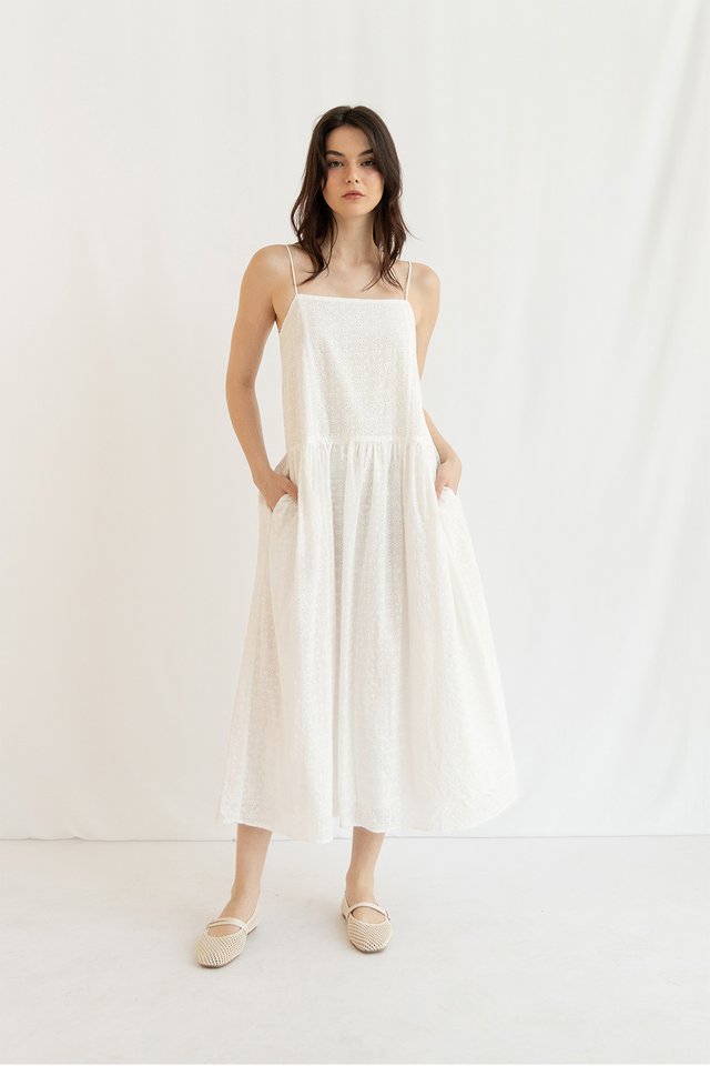 CARISSA EYELET DRESS WHITE