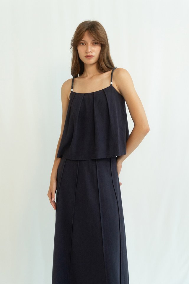 COLETTE BRAIDED CAMISOLE TOP MIDNIGHT
