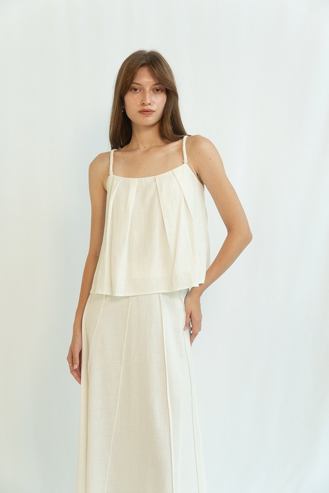 COLETTE BRAIDED CAMISOLE TOP WHITE