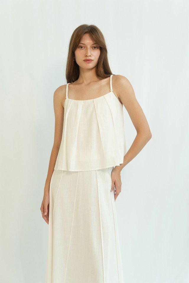 COLETTE BRAIDED CAMISOLE TOP WHITE
