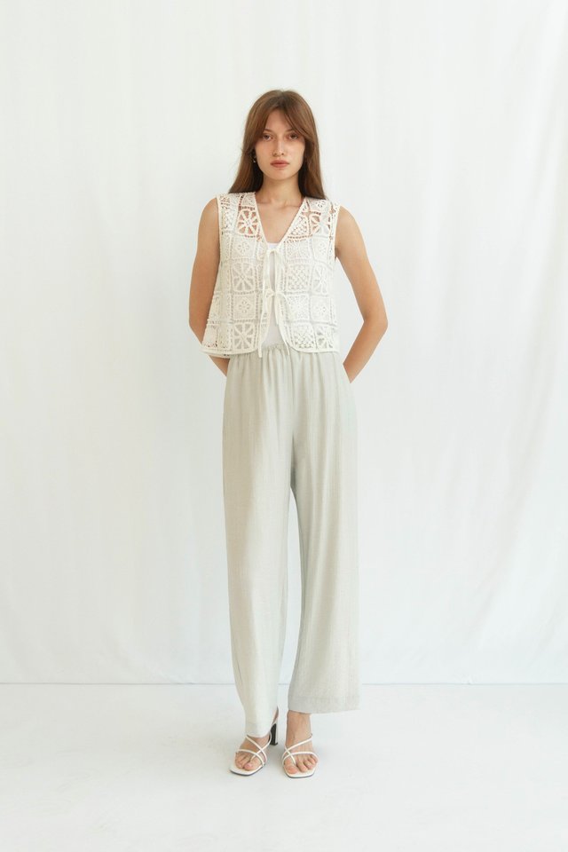 DAWN LINEN DRAWSTRING PANTS DOVE