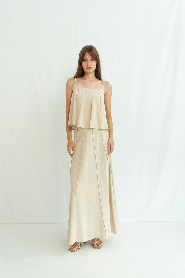 IVANA PANEL LINEN SKIRT NATURAL