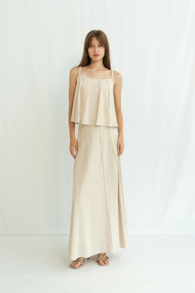 IVANA PANEL LINEN SKIRT NATURAL