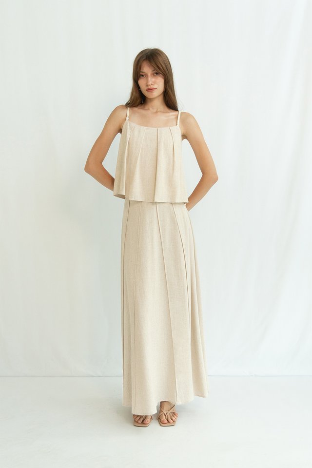 IVANA PANEL LINEN SKIRT NATURAL