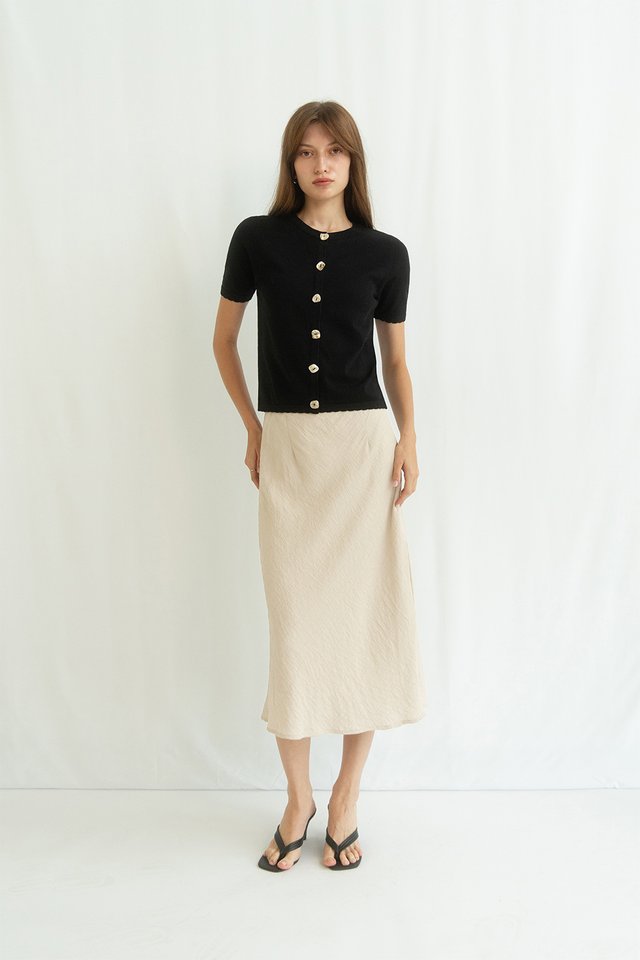 MAVEN SCALLOP KNIT TOP BLACK