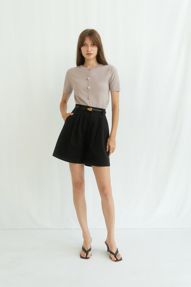 MAVEN SCALLOP KNIT TOP TAUPE