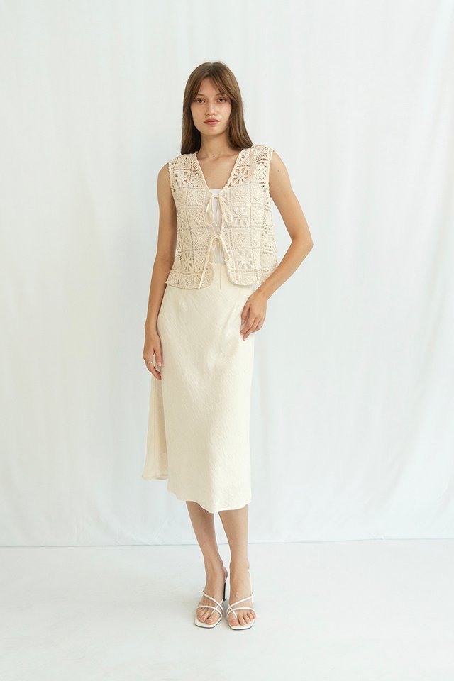 MONA CROCHET VEST NATURAL