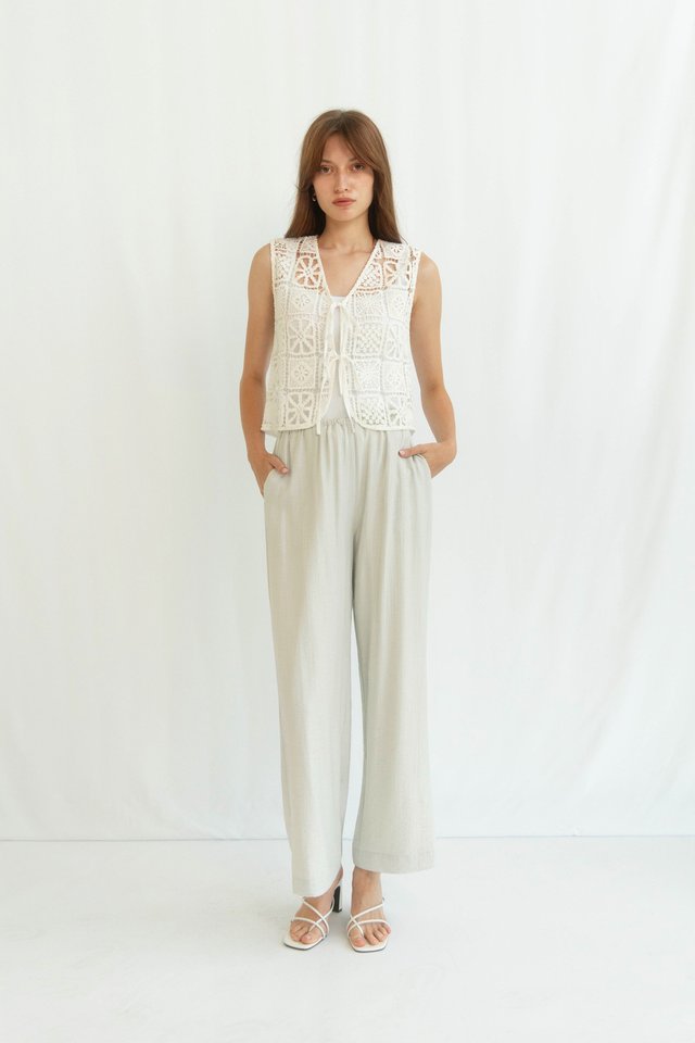 MONA CROCHET VEST WHITE