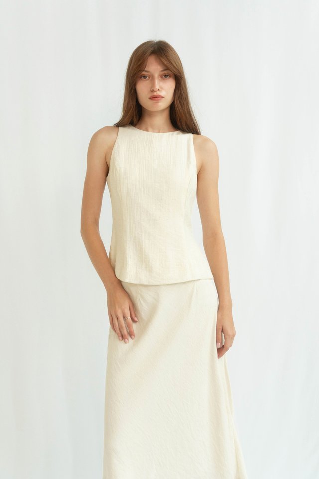 SHERLYN LINEN TOP BIRCH