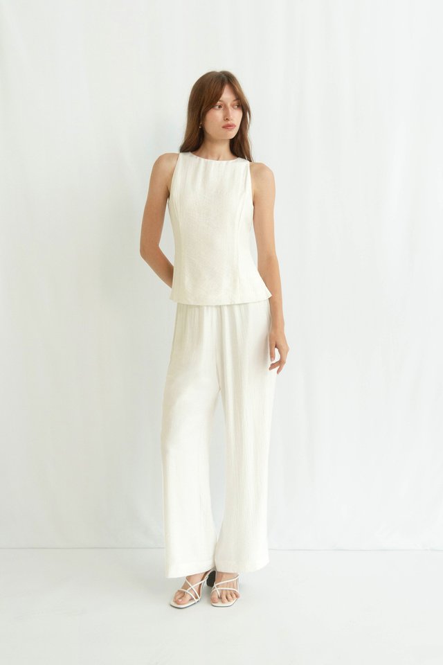 SHERLYN LINEN TOP WHITE