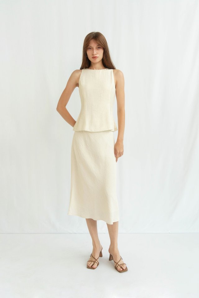 SHONA LINEN SLIP SKIRT BIRCH