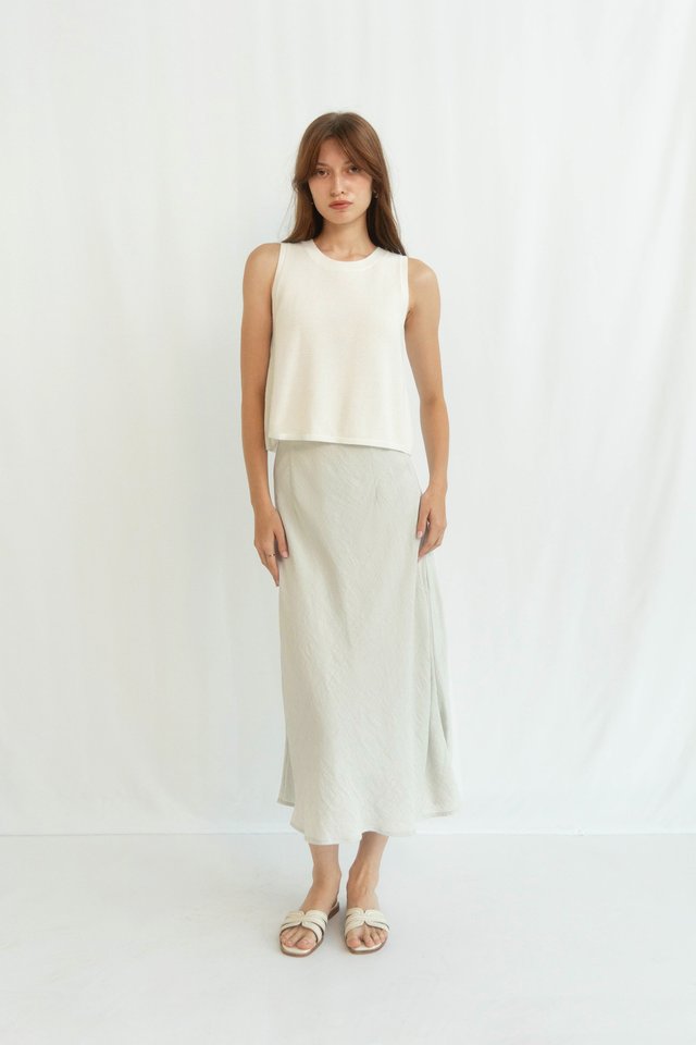SHONA LINEN SLIP SKIRT DOVE