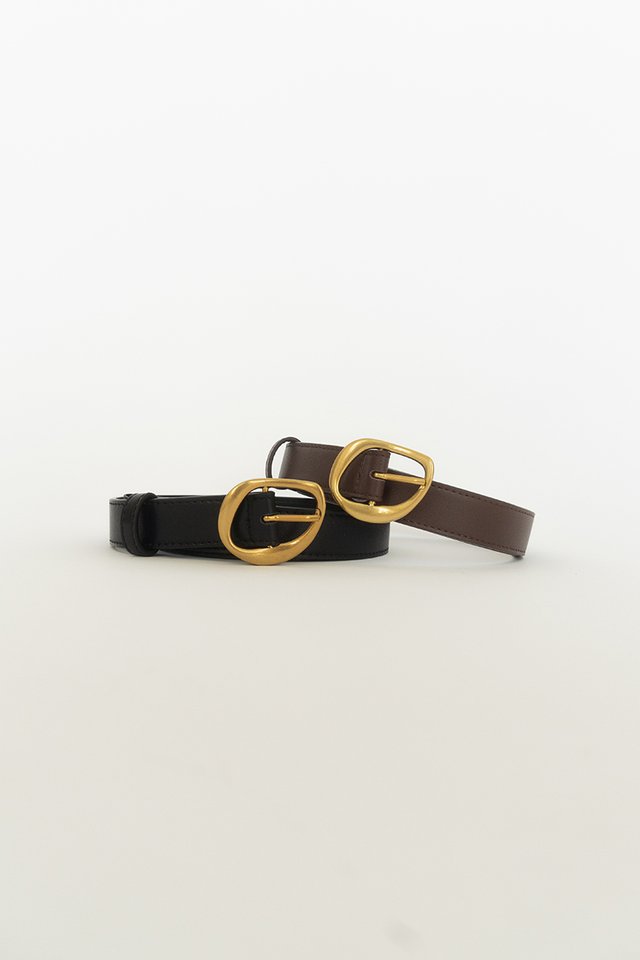 GOLD BUCKLE BELT BLACK
