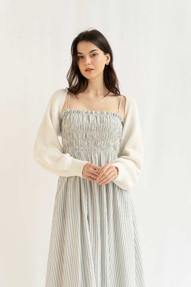 BIANCA KNIT BOLERO TOP WHITE