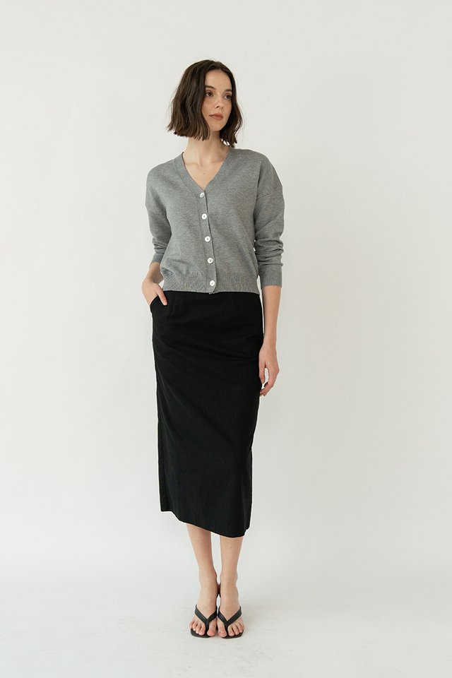 DAYNA LINEN SKIRT BLACK
