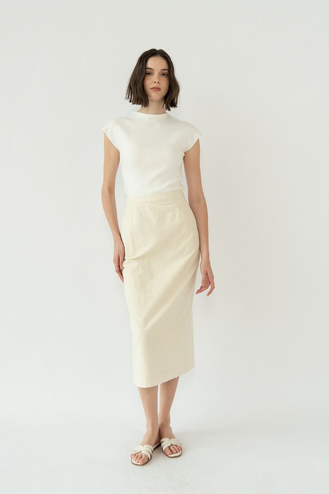 DAYNA LINEN SKIRT SAND