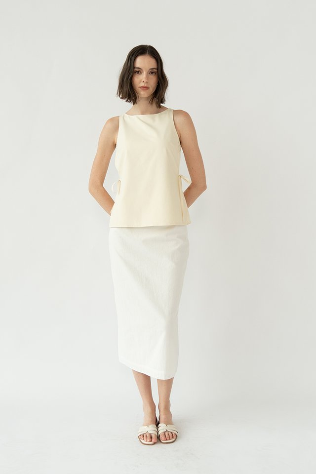 DAYNA LINEN SKIRT WHITE