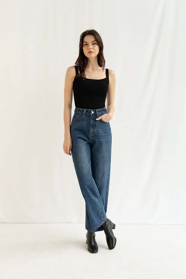 FELIX STRAIGHT LEG DENIM JEANS (PETITE) DARK WASH