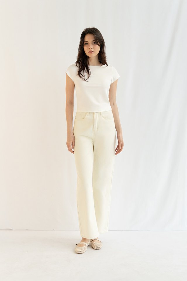 FELIX STRAIGHT LEG DENIM JEANS (REGULAR) ECRU