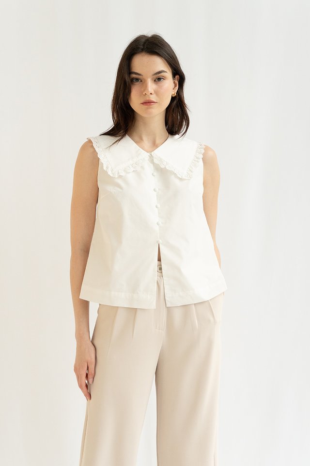 HANA PETERPAN COLLAR TOP WHITE