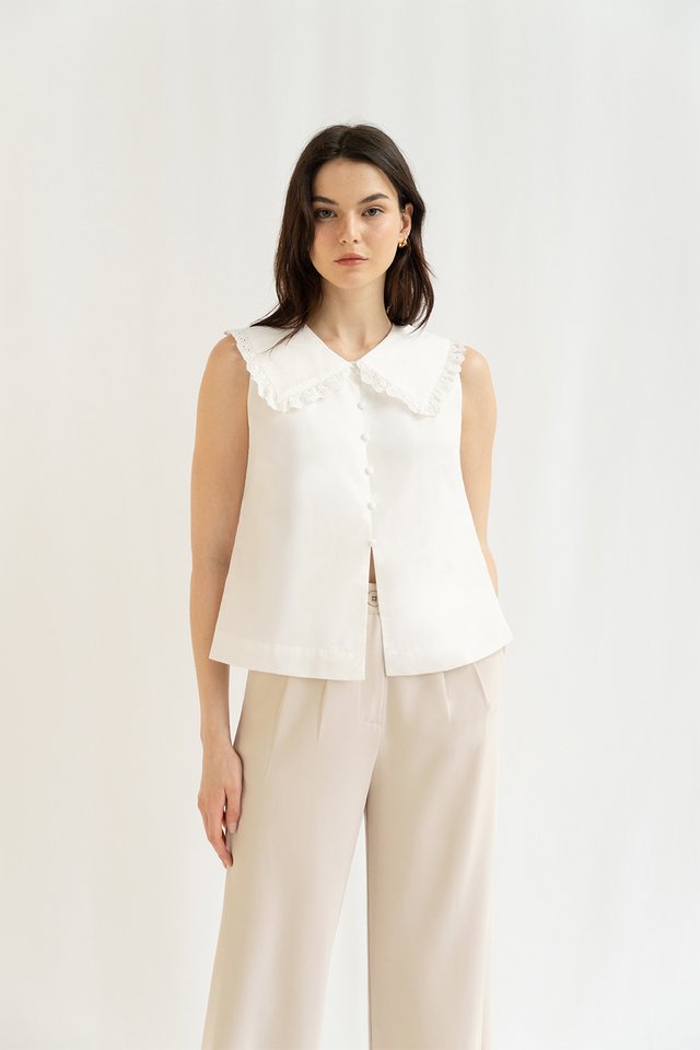 HANA PETERPAN COLLAR TOP WHITE