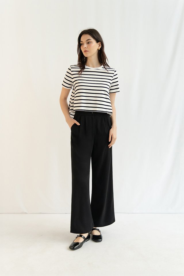 JEMMA BOXY CROP TEE STRIPED