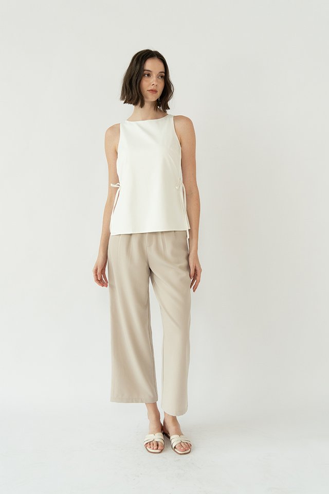 PAUL WIDE LEG CROPPED PANTS CASHEW