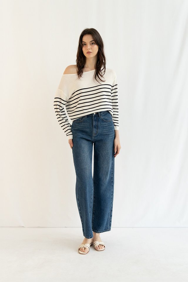 SIENNA SOFT KNIT SWEATER TOP STRIPED