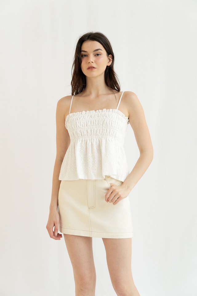 TALLULA BABYDOLL TOP EYELET